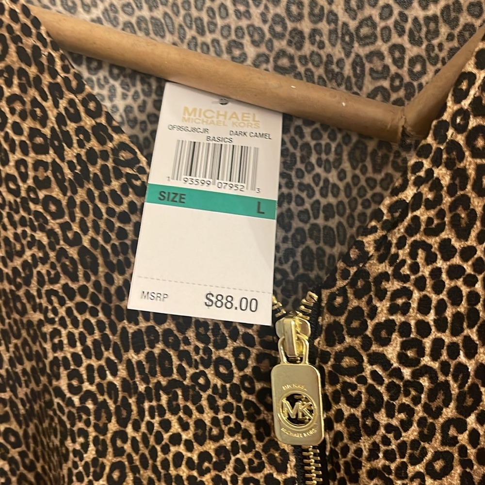 Michael Kors Large‎ Leopard Blouse with Zipper - Picture 2 of 4